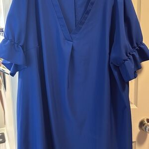 SHEIN Royal Blue Ruffled Sleeve Blouse